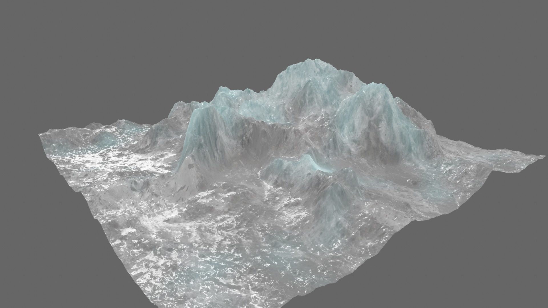 iceberg mountain with snow Low-poly 3D model_10