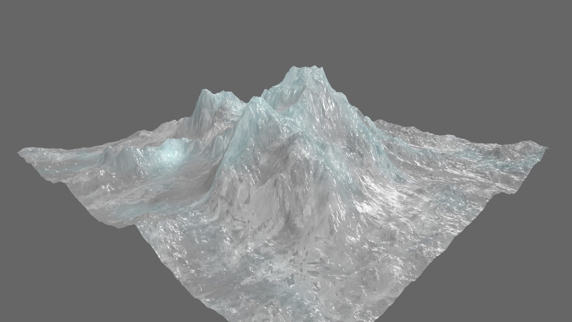iceberg mountain with snow Low-poly 3D model_6