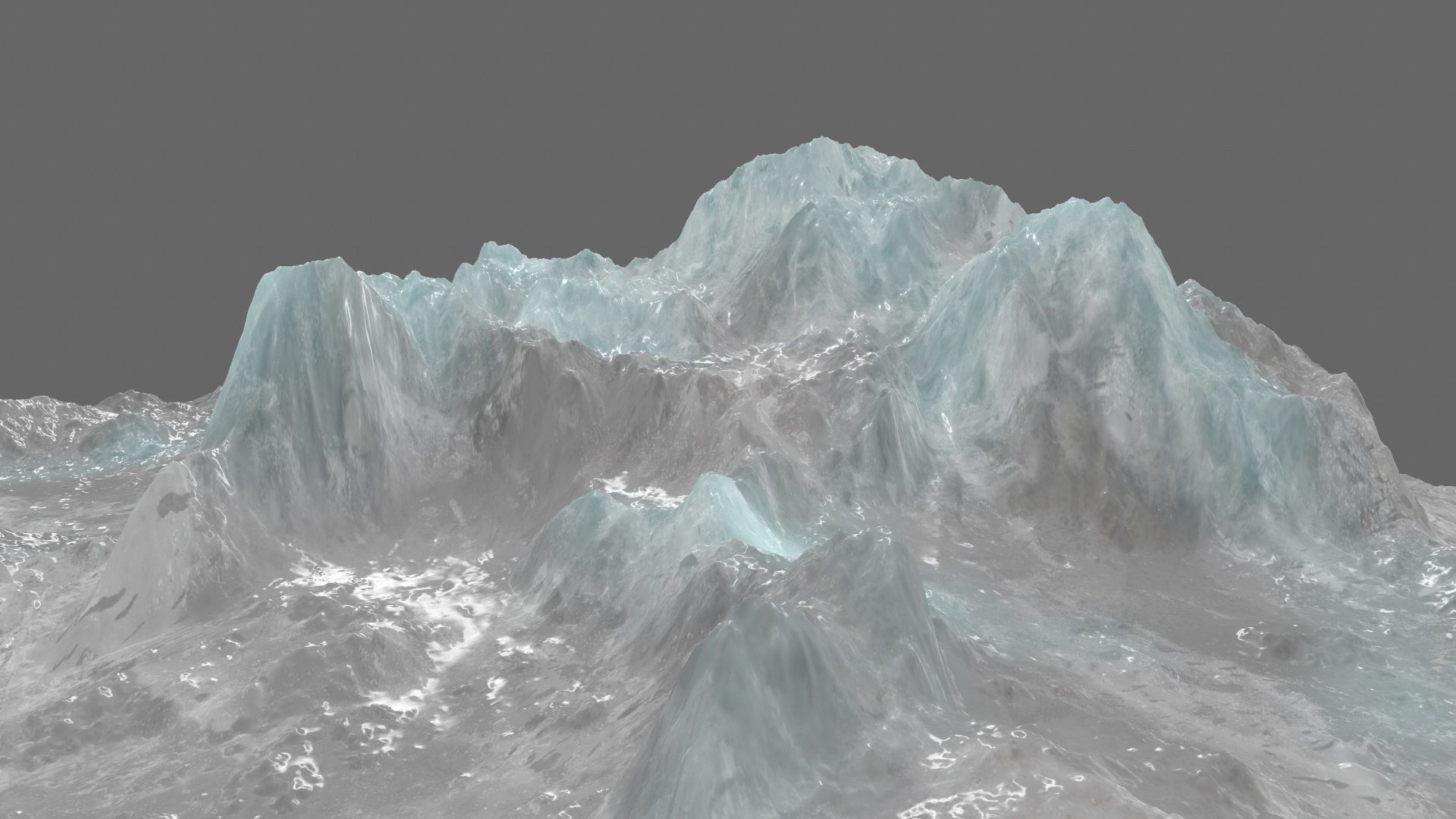 iceberg mountain with snow Low-poly 3D model_4