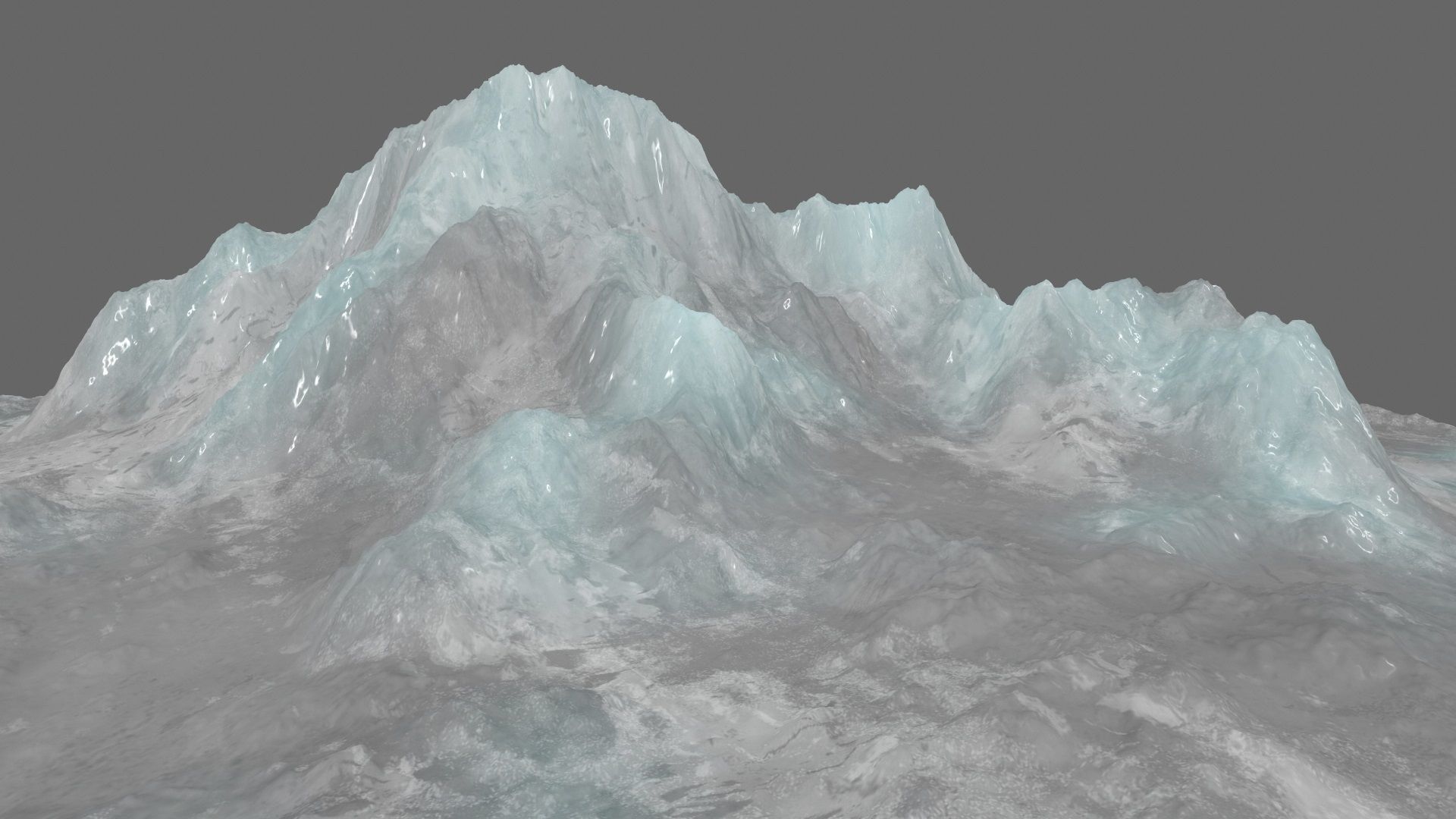 iceberg mountain with snow Low-poly 3D model_5