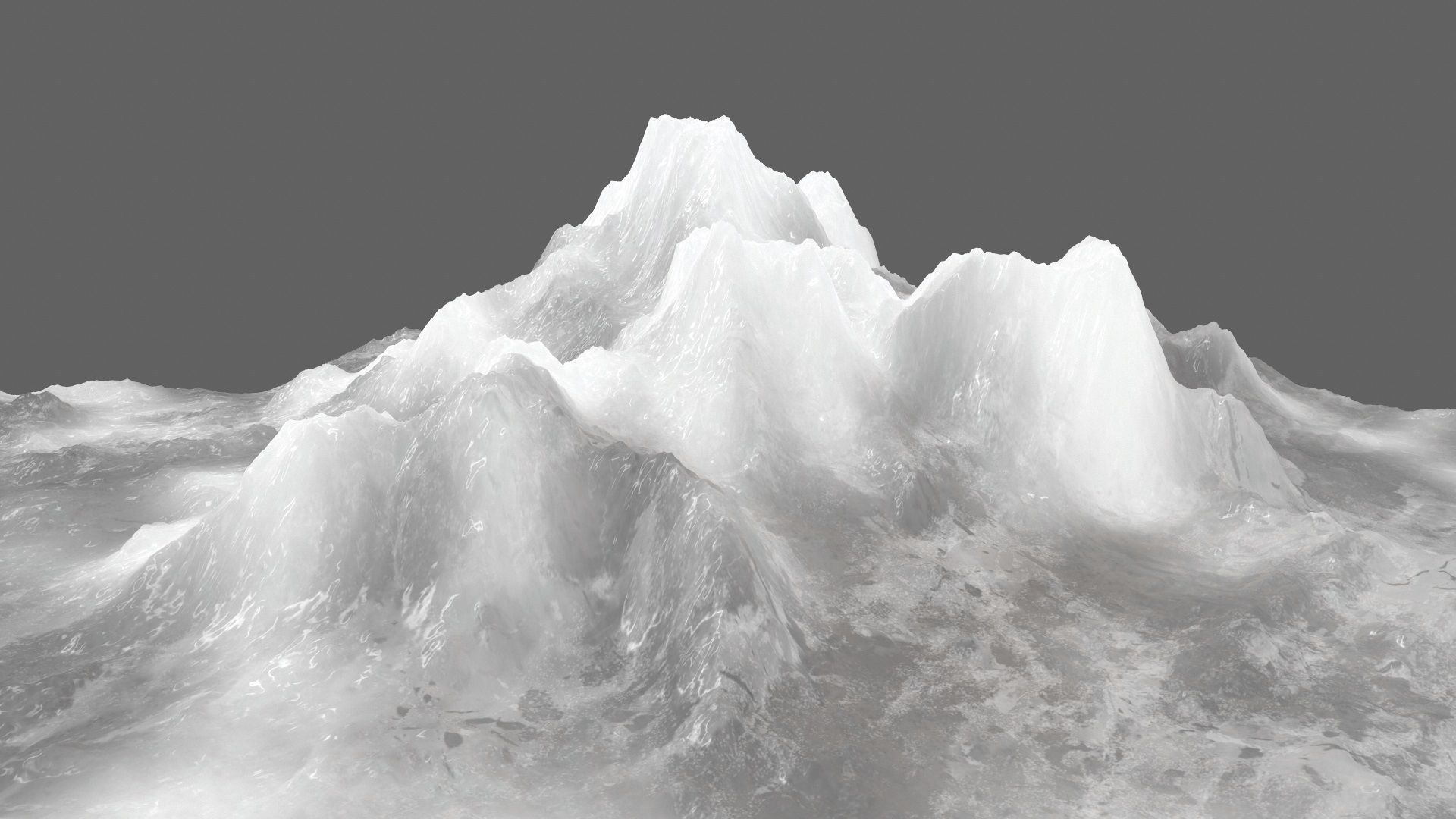 iceberg mountain Low-poly 3D model_2
