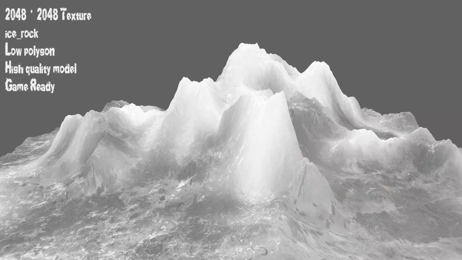 iceberg mountain Low-poly 3D model_0