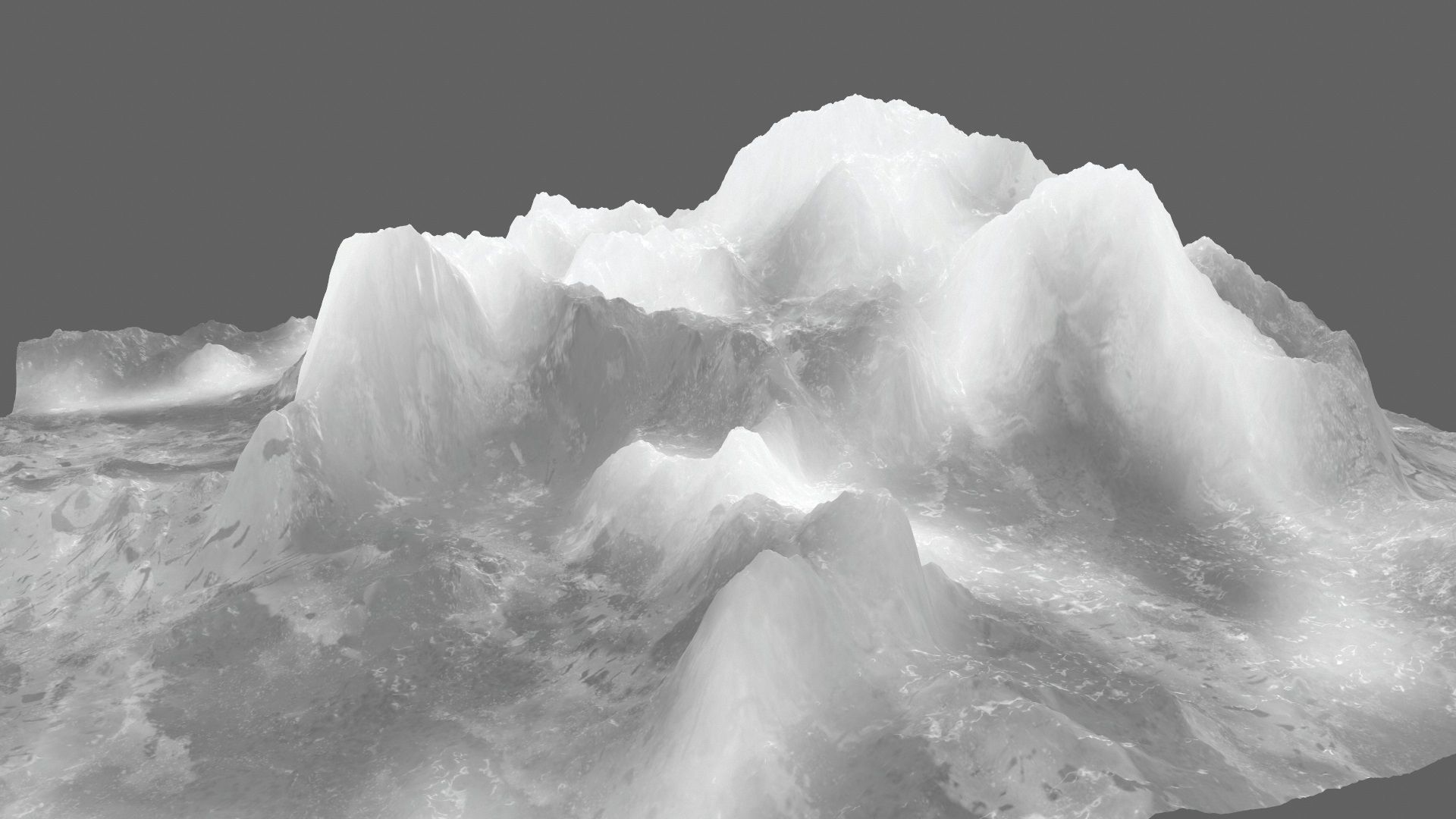 iceberg mountain Low-poly 3D model_3