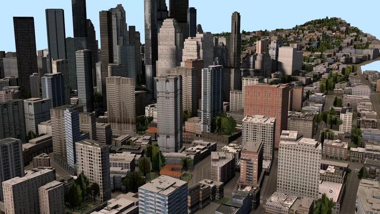 High-Detailed 3D City Model Low-poly 3D model_0