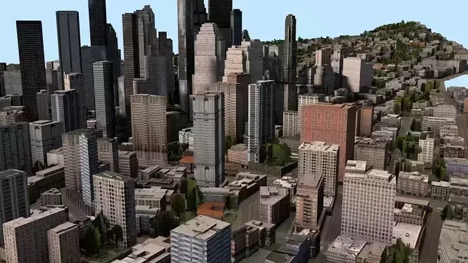High-Detailed 3D City Model Low-poly 3D model High-Detailed 3D City Model Low-poly 3D model
