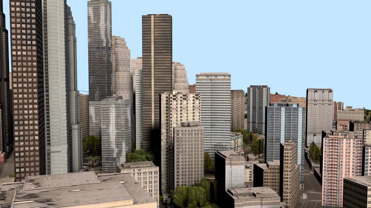 High-Detailed 3D City Model Low-poly 3D model_2