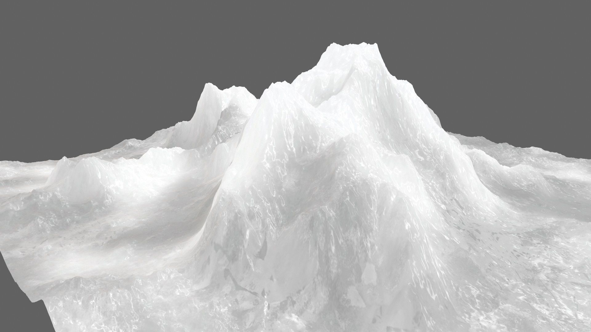 iceberg mountain with snow Low-poly 3D model_4