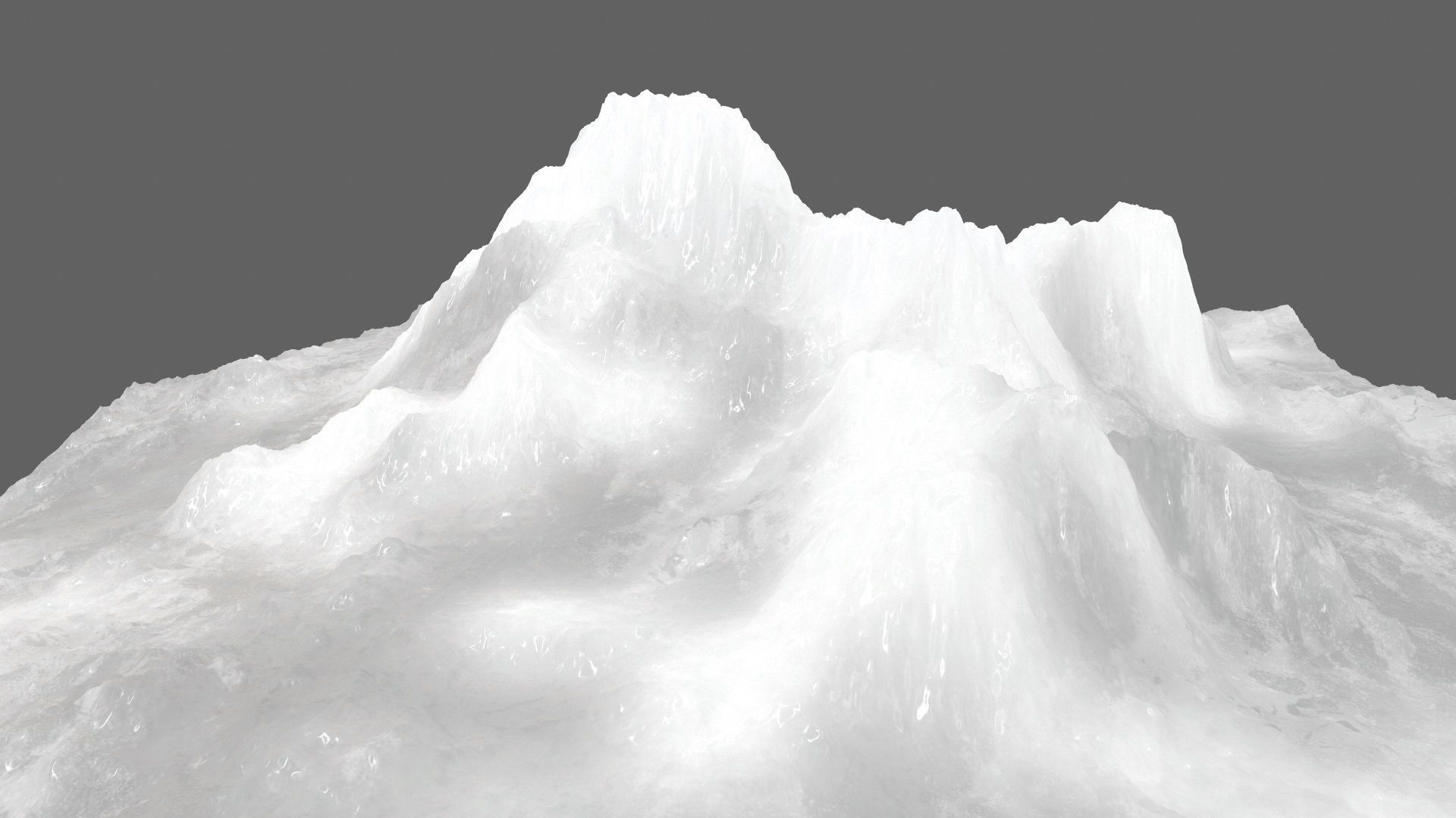 iceberg mountain with snow Low-poly 3D model_2