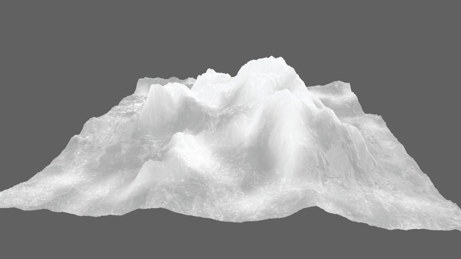 iceberg mountain with snow Low-poly 3D model_14