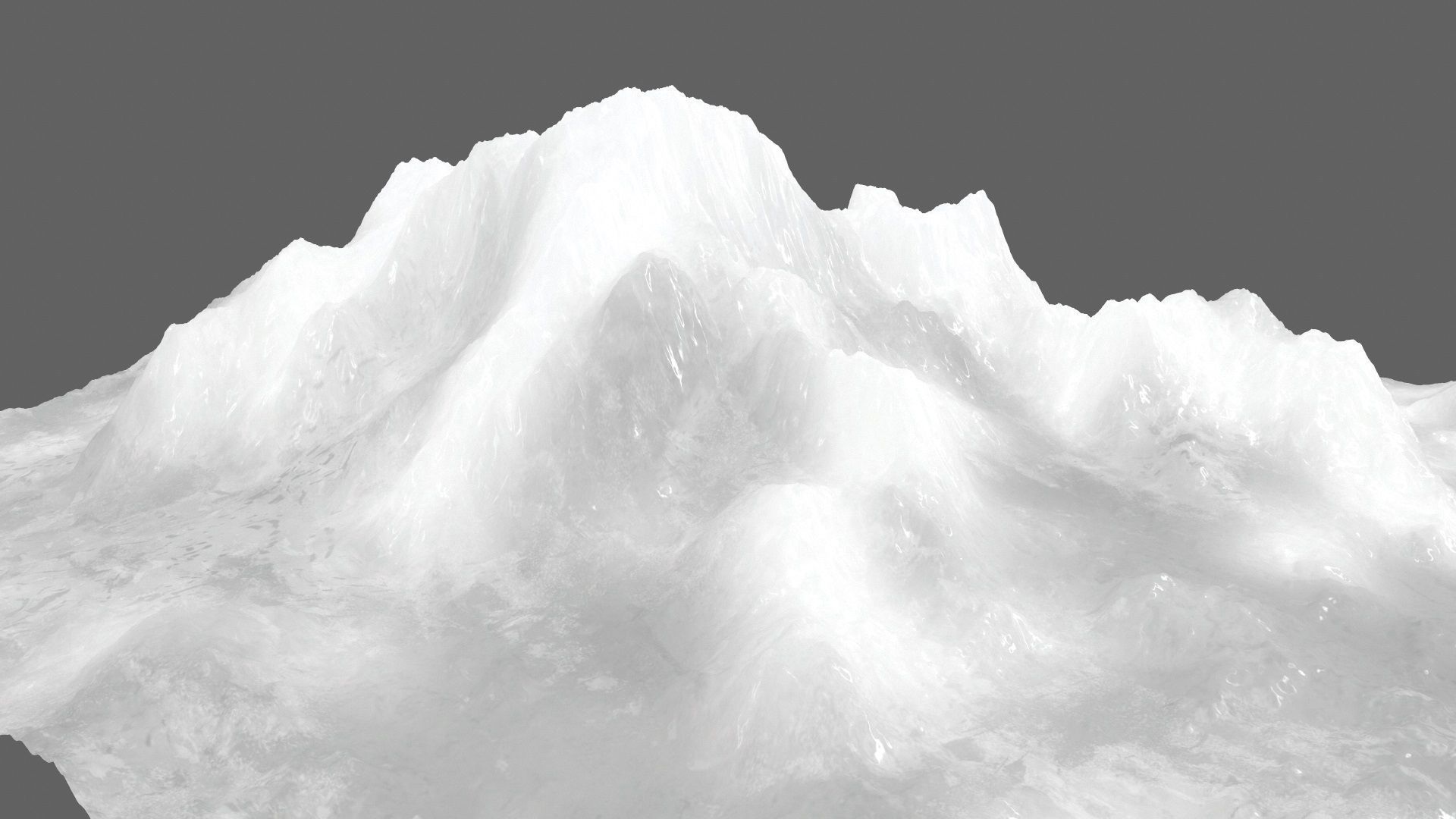 iceberg mountain with snow Low-poly 3D model_3