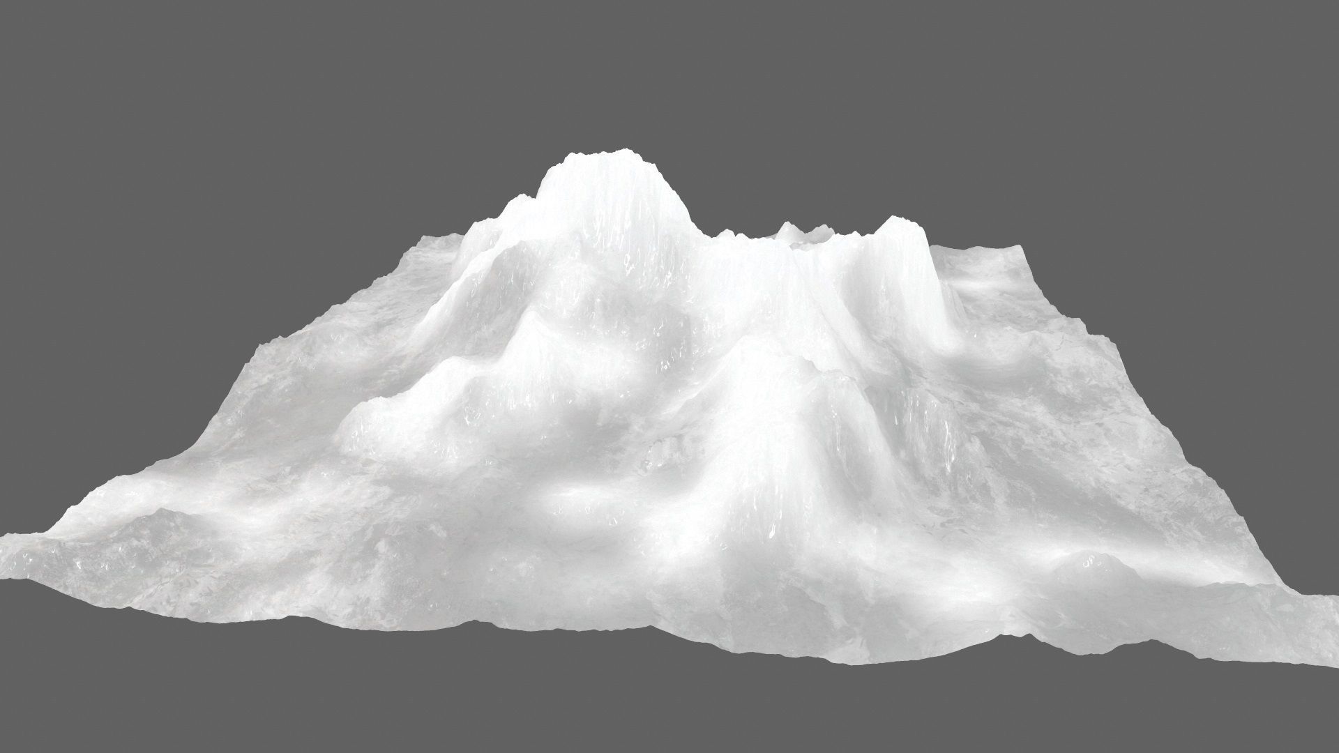 iceberg mountain with snow Low-poly 3D model_7