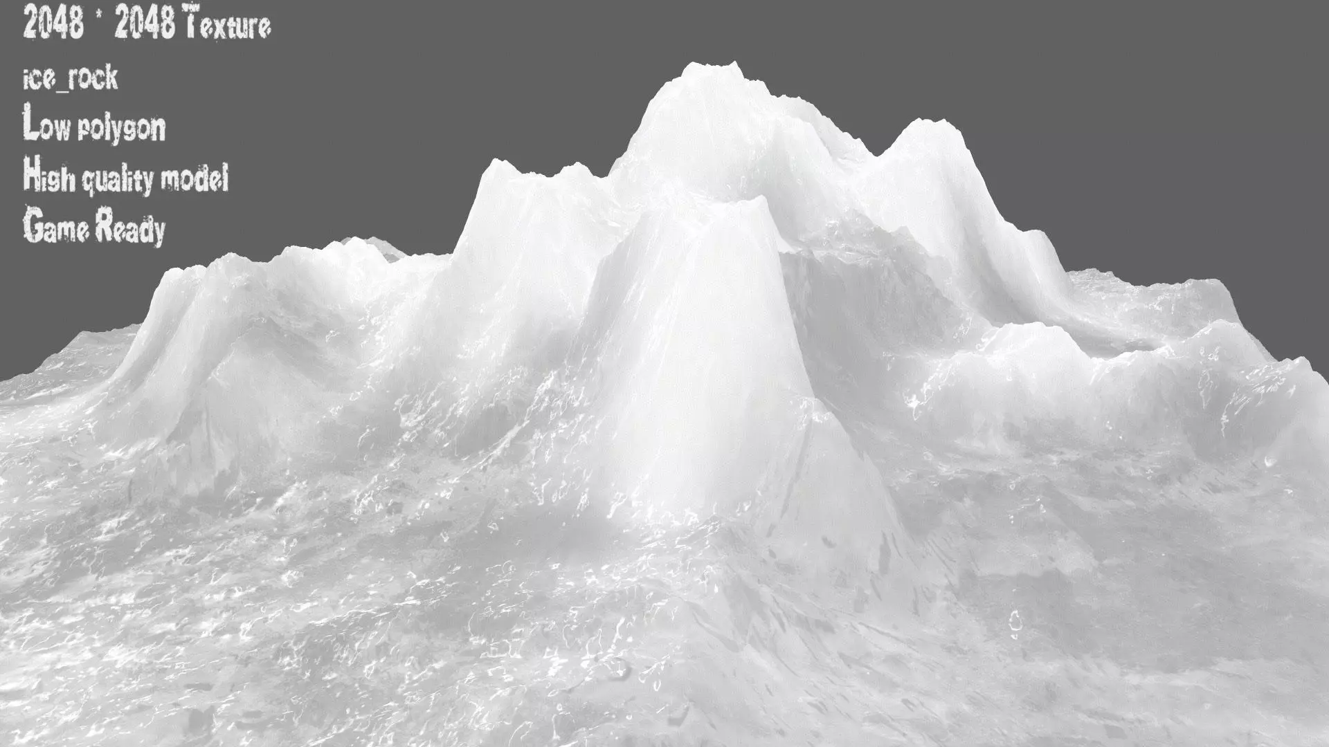 iceberg mountain with snow Low-poly 3D model_0