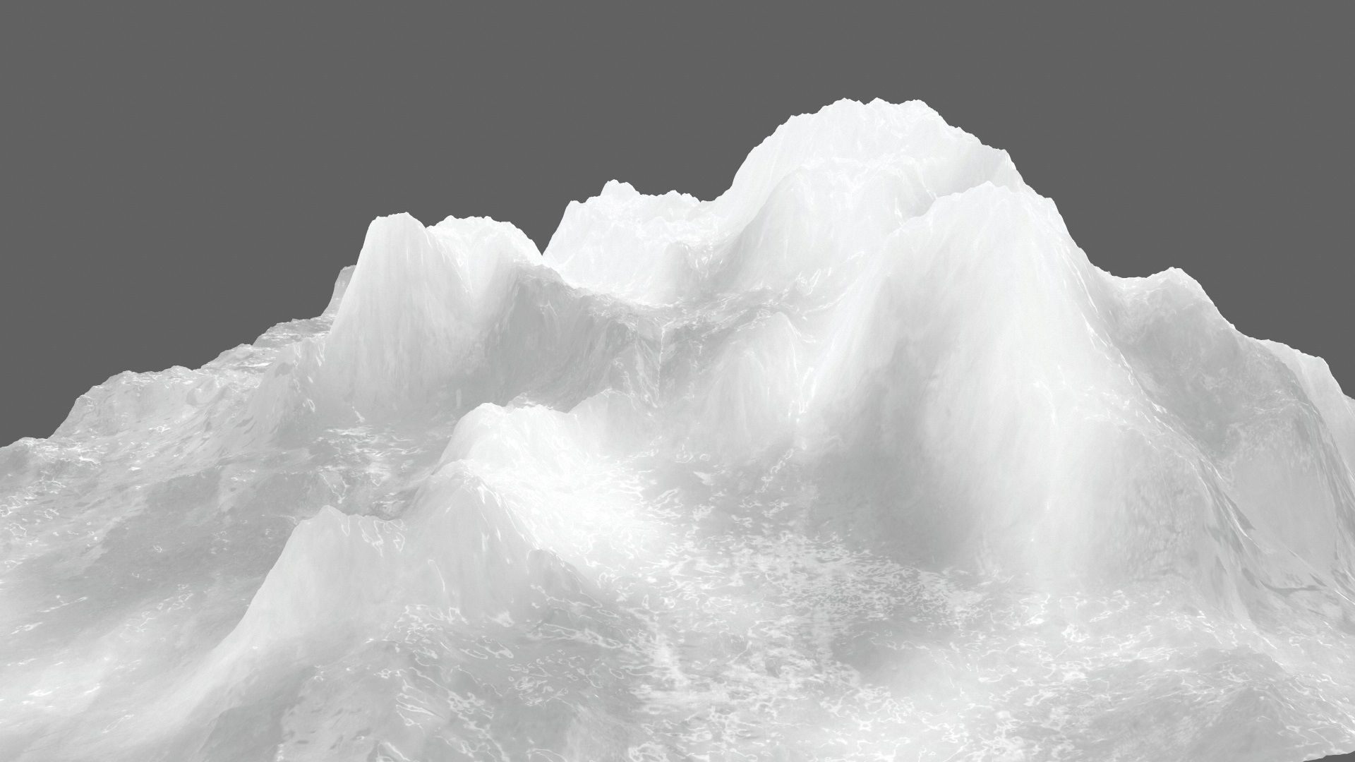 iceberg mountain with snow Low-poly 3D model_8