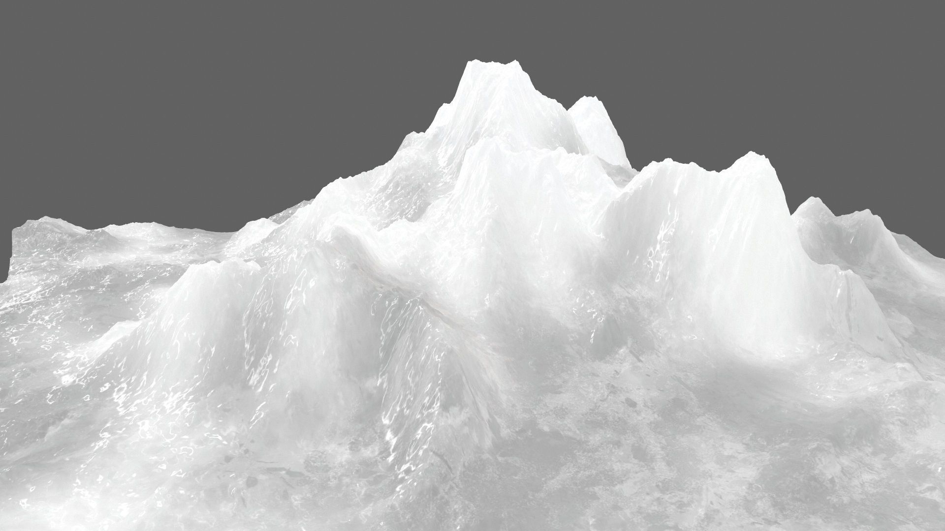 iceberg mountain with snow Low-poly 3D model_1