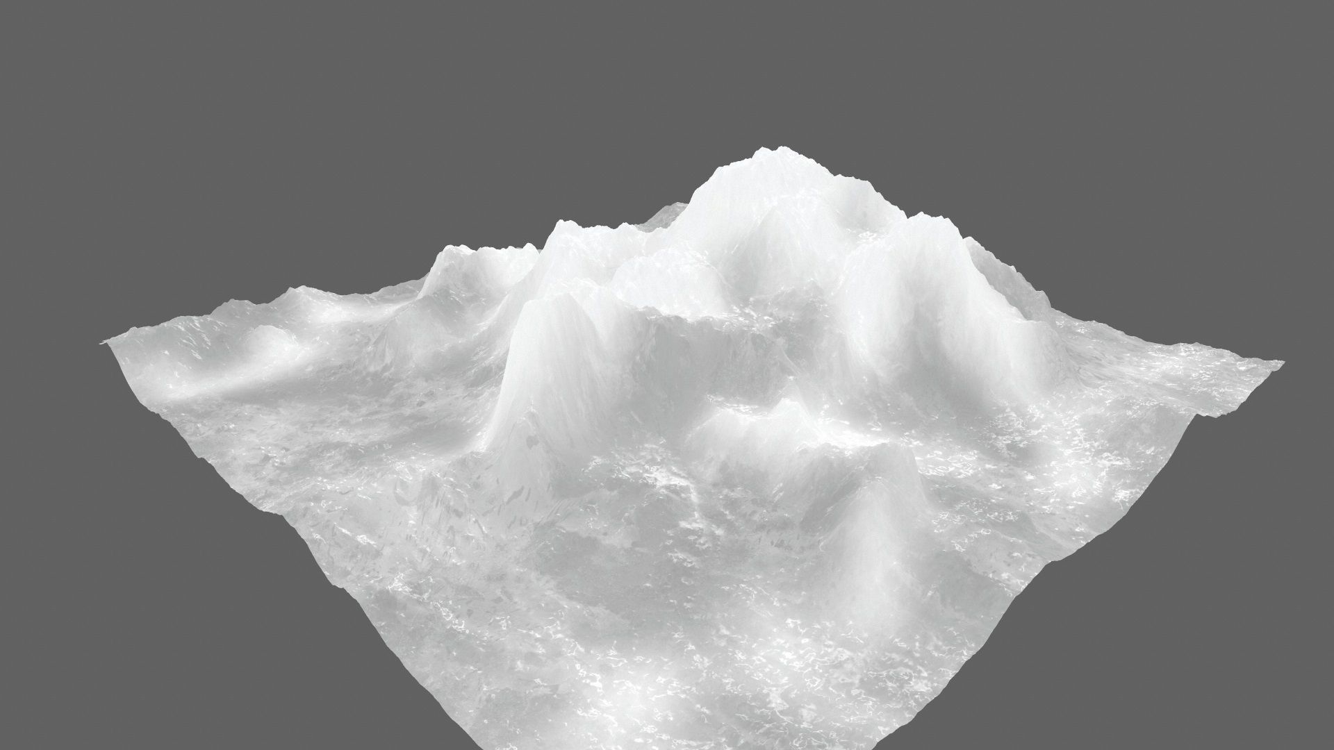 iceberg mountain with snow Low-poly 3D model_9