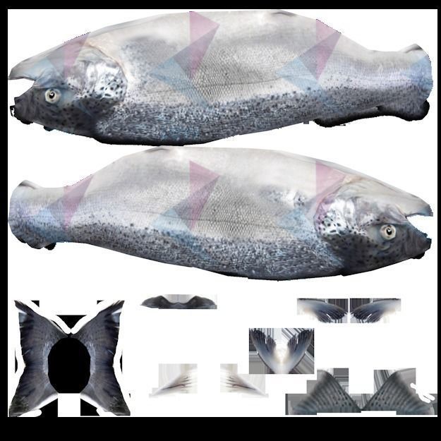 Salmon Fish Low-poly 3D model_7