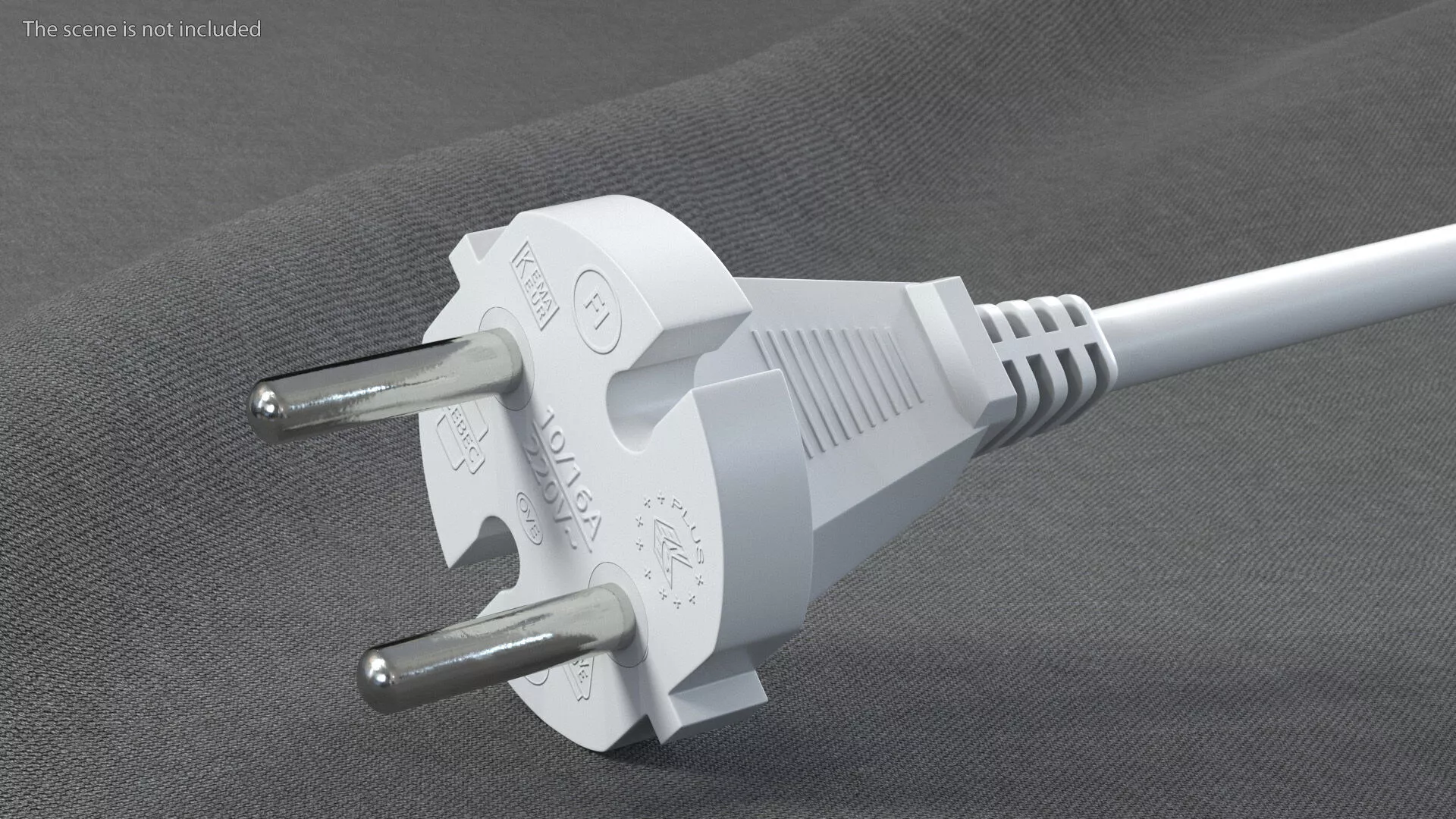 Type E Electric Plug White Rigged for Cinema 4D 3D model