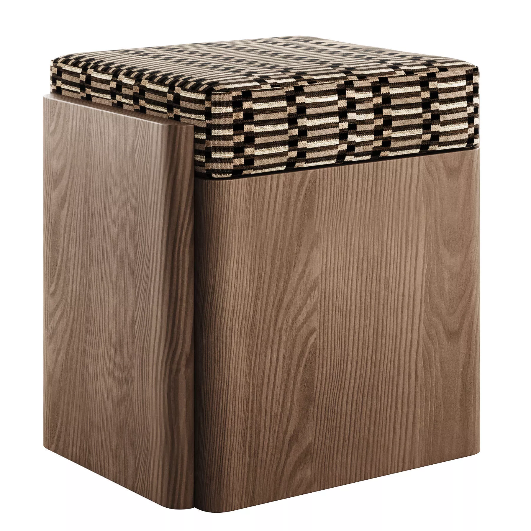 Phil Stool Wood Upholstery By Gregory Beson 3D model