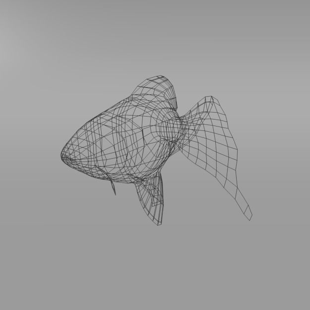 Goldfish Low-poly 3D model_4