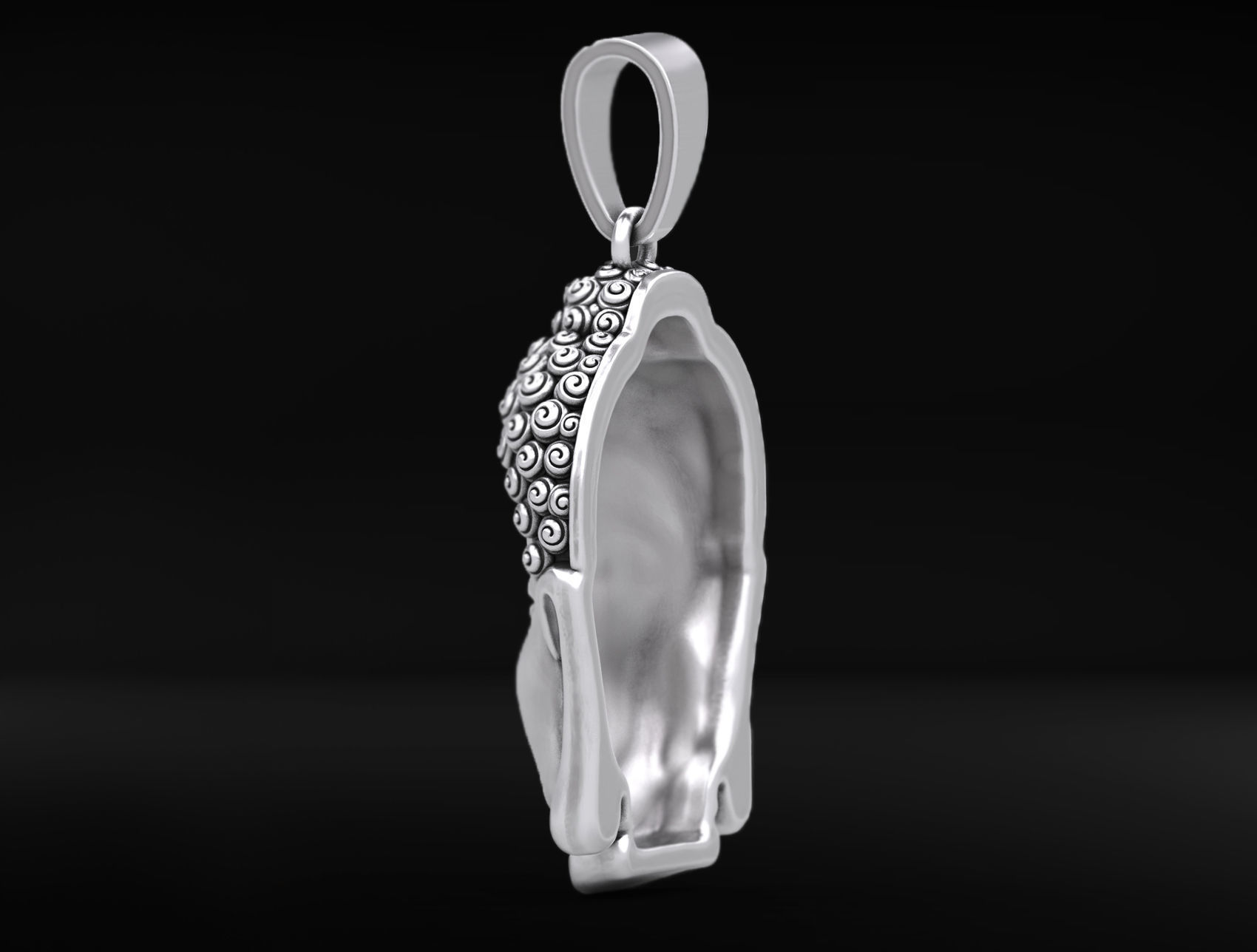 Pendant head of Buddha 3D print model_3