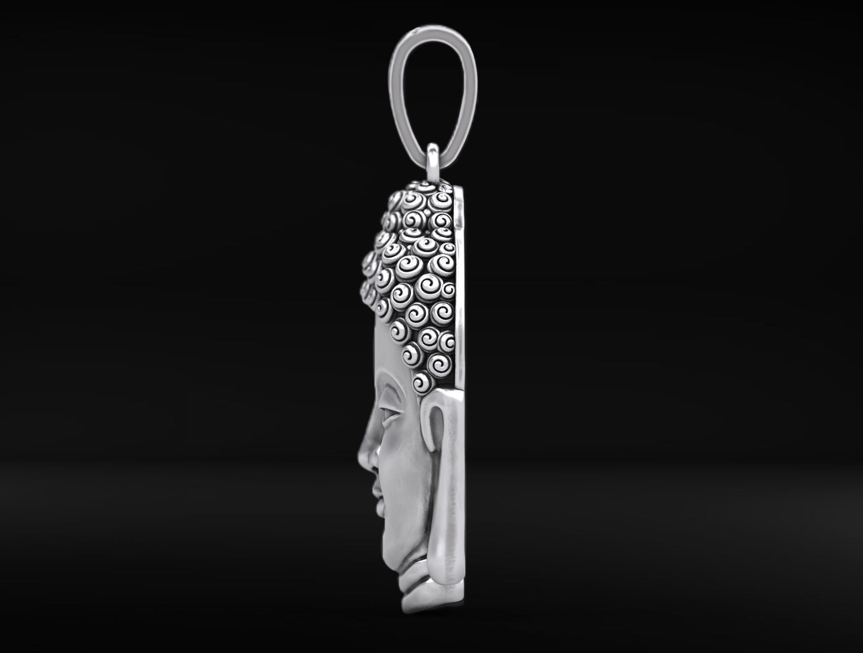 Pendant head of Buddha 3D print model_2