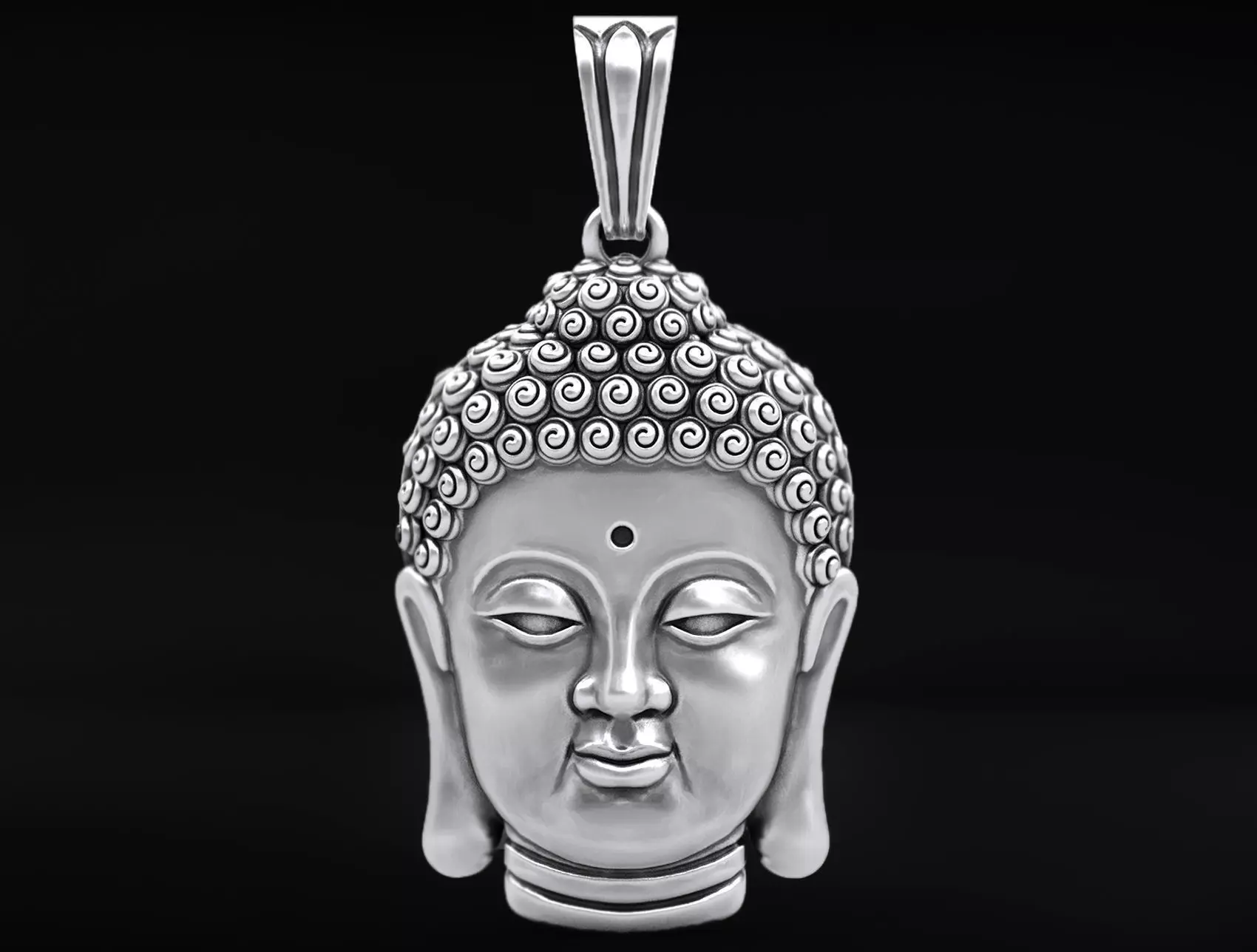 Pendant head of Buddha 3D print model_0