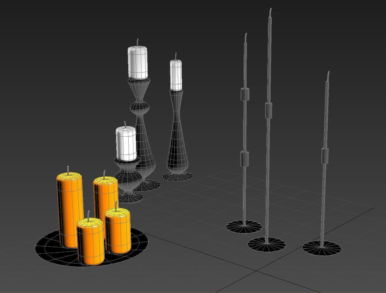 Candle 3D models Low-poly 3D model_1