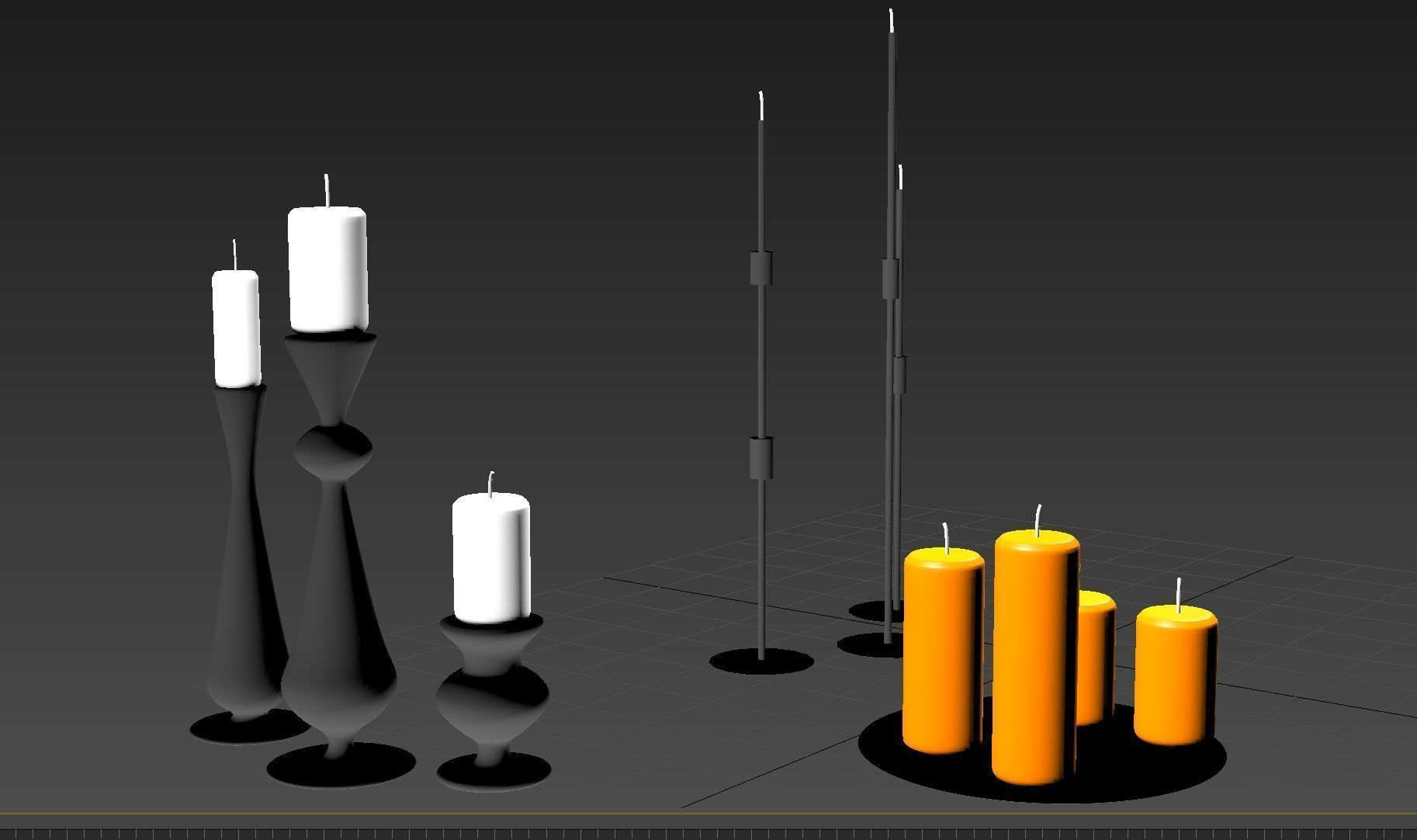 Candle 3D models Low-poly 3D model_3