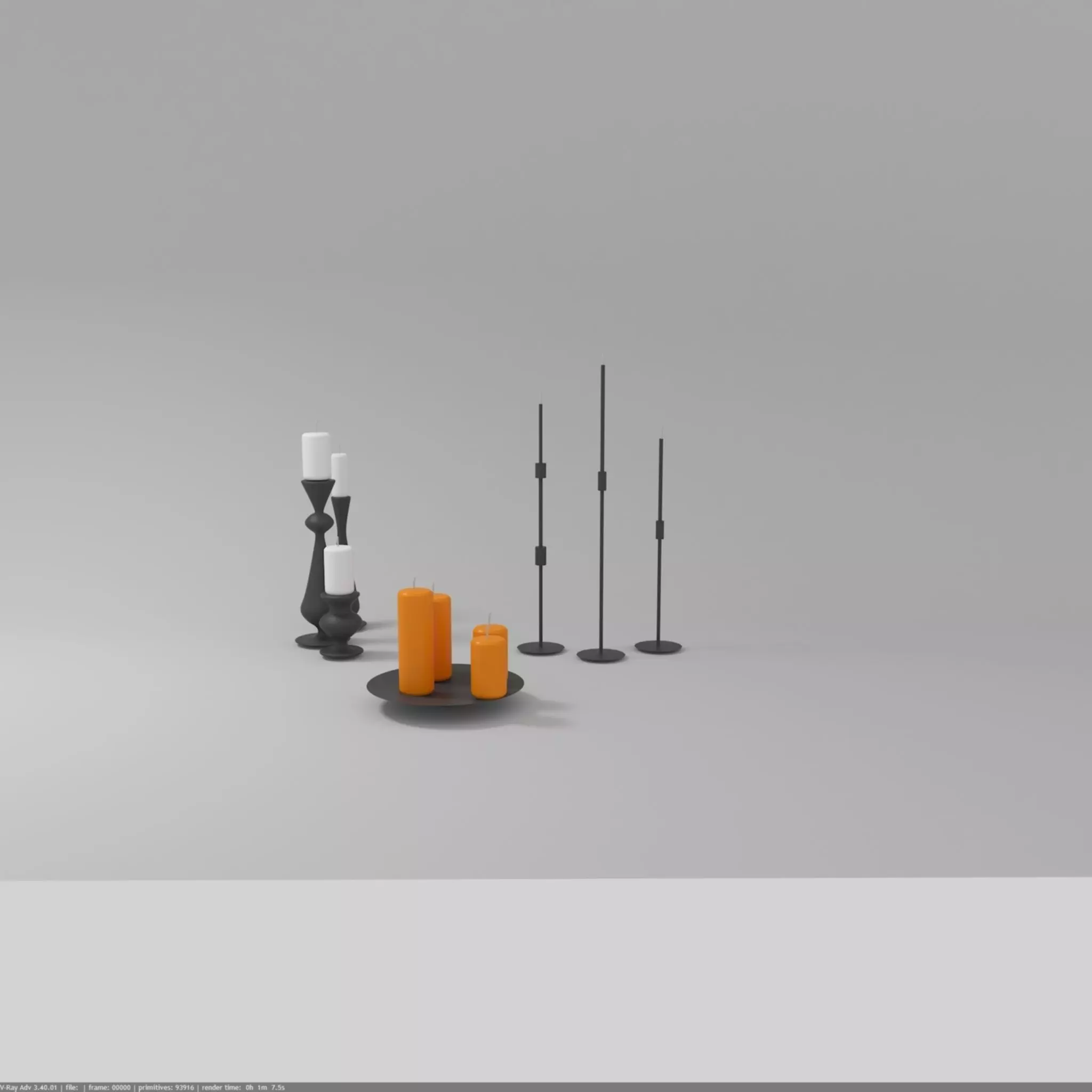 Candle 3D models Low-poly 3D model_0