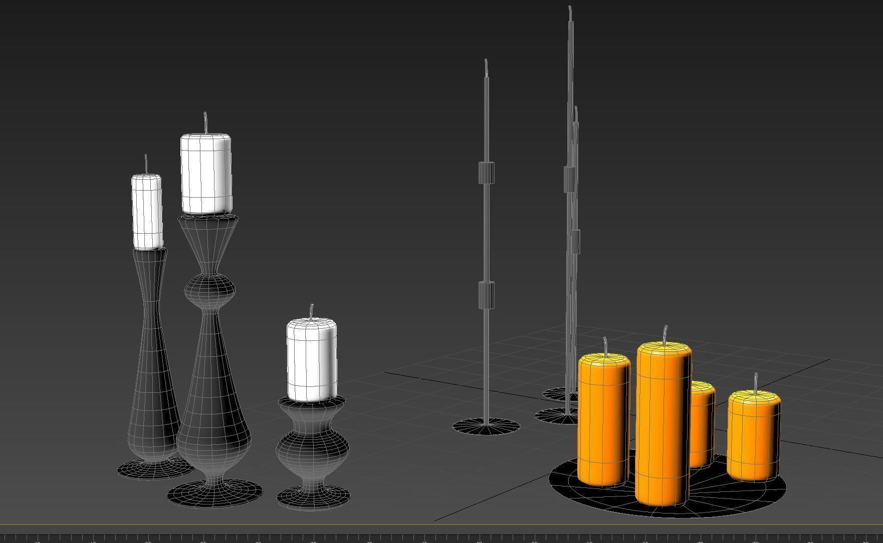Candle 3D models Low-poly 3D model_2