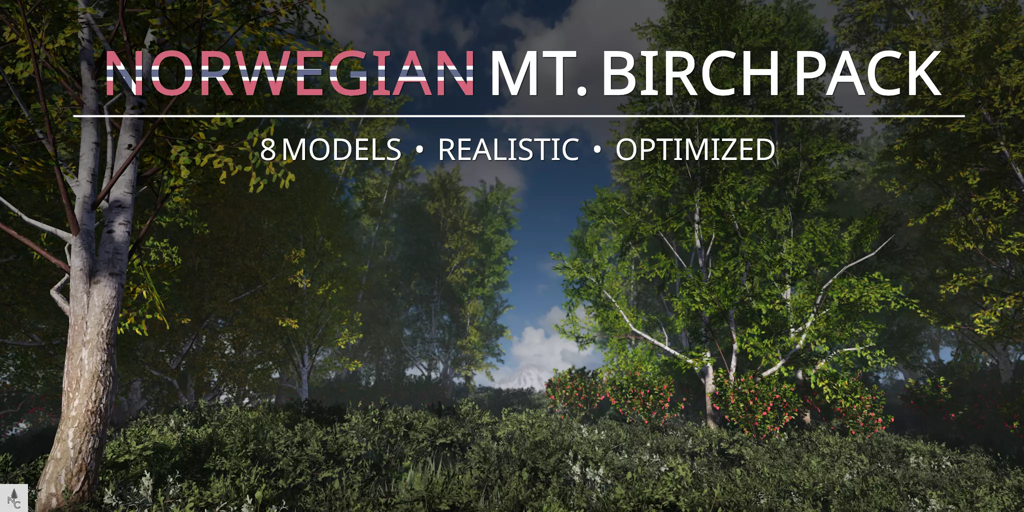 ROBLOX Realistic Norwegian Mountain Birch Pack Low-poly 3D model