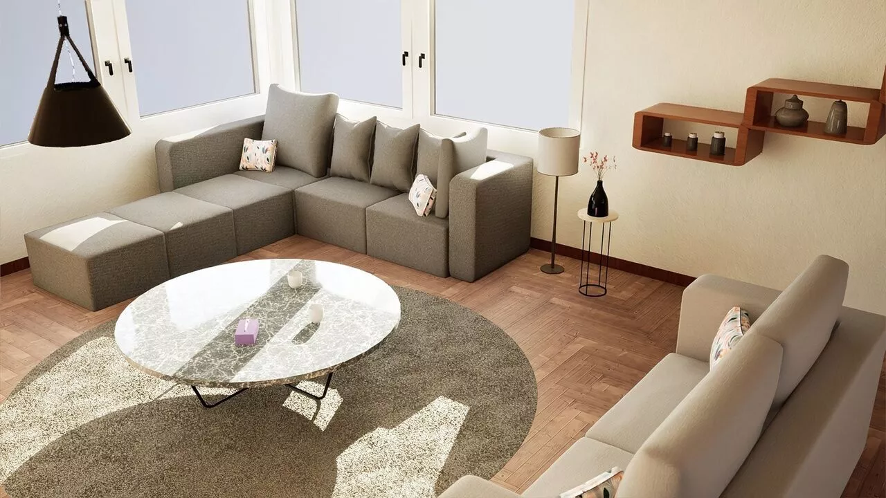 House Environment 01 - Living Room Low-poly 3D model