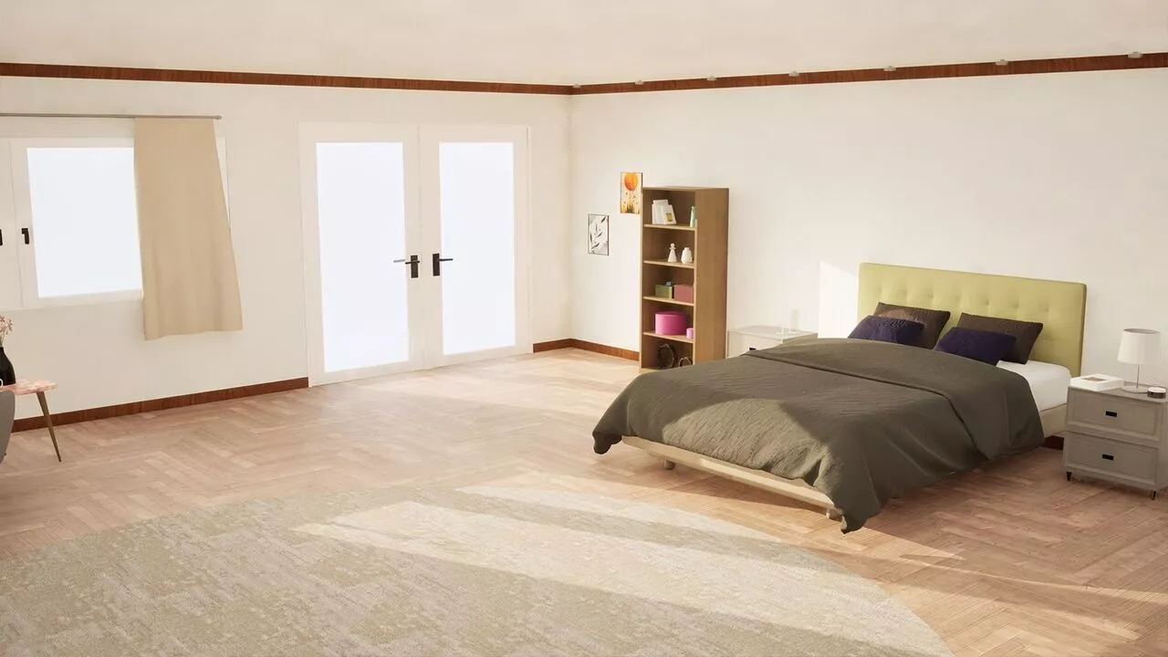 House Environment 02 - Bedroom Low-poly 3D model
