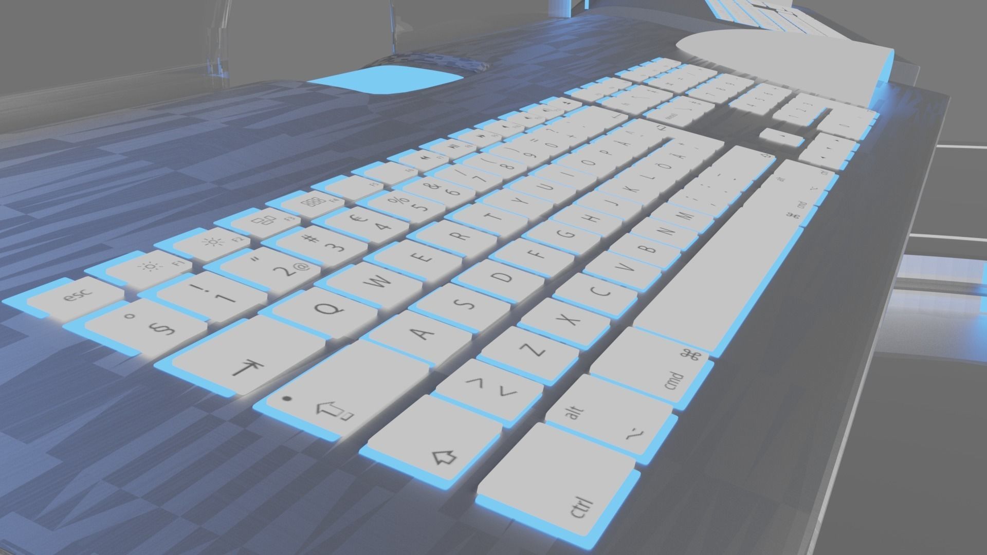 Sci-Fi Neon Computer 3D model_3