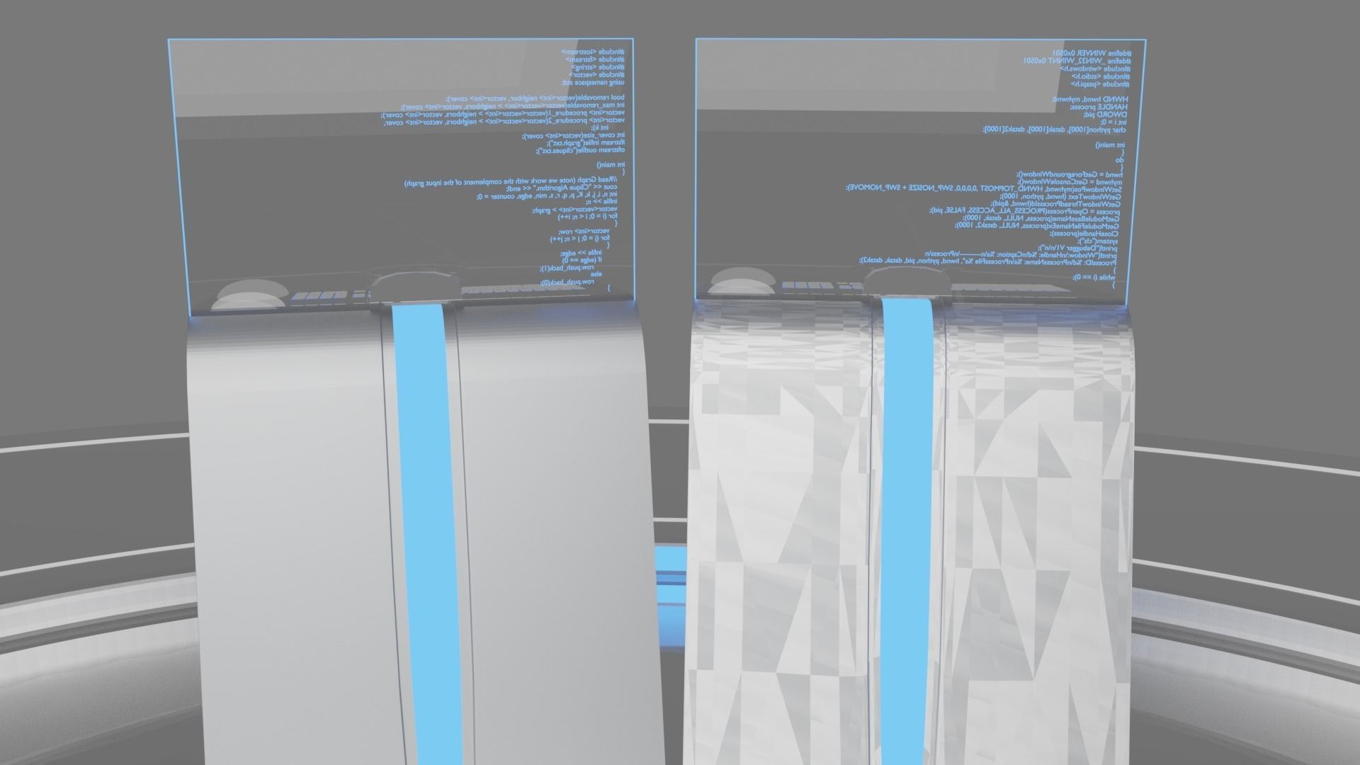 Sci-Fi Neon Computer 3D model_4