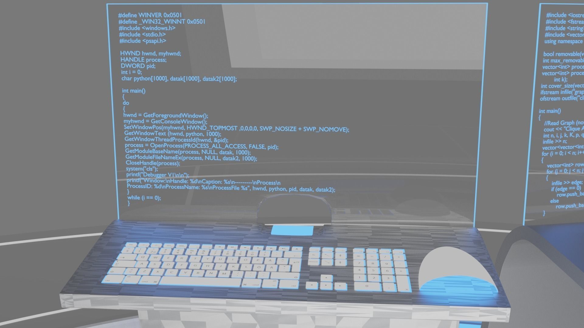 Sci-Fi Neon Computer 3D model_1