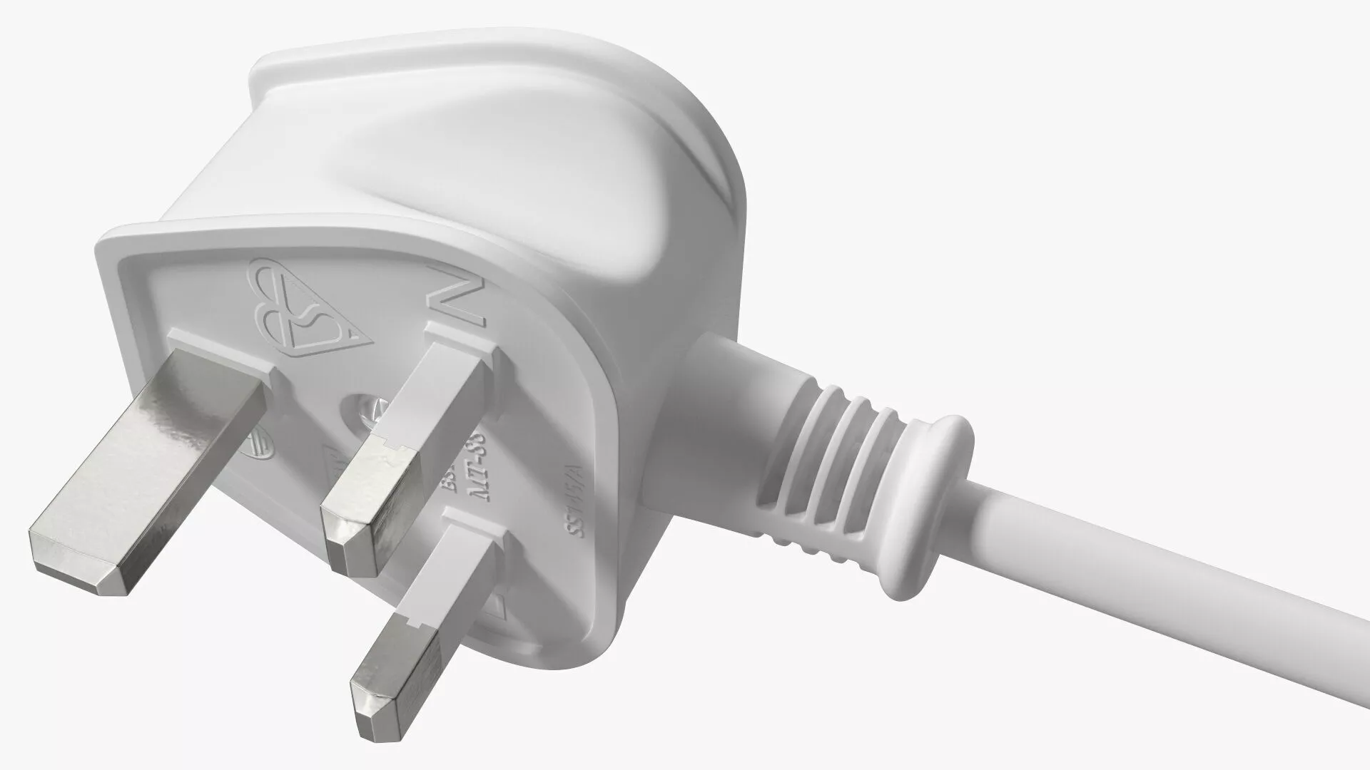 Type G Electric Plug White Rigged for Cinema 4D 3D model