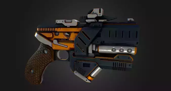 Pulse Pistol Low-poly 3D model