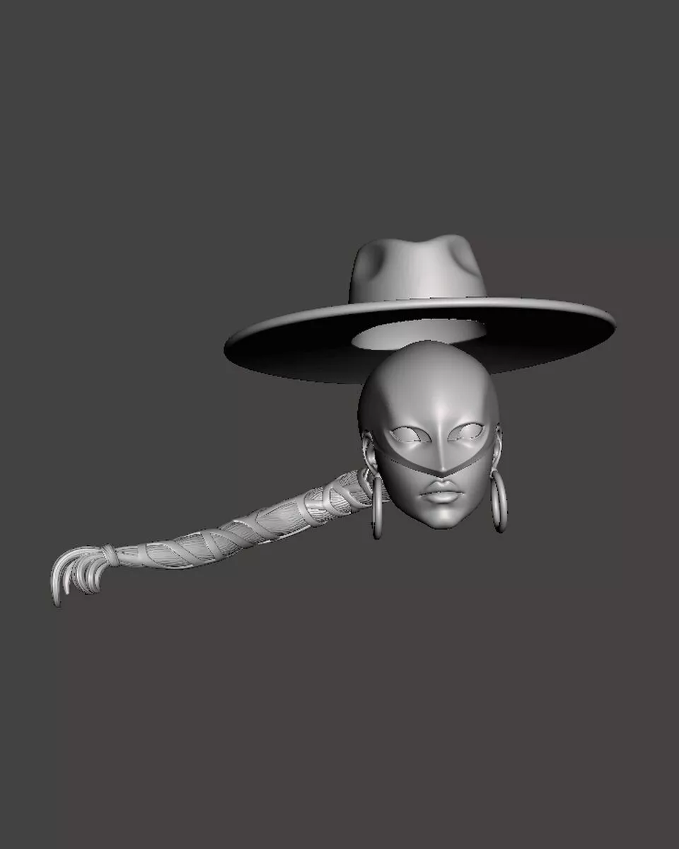 Marilyn Moonlight headsculpt head sculpt with removable hat 3D print model