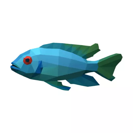Low Poly Stylized Fish 3D Model Aquatic Animal 3D model