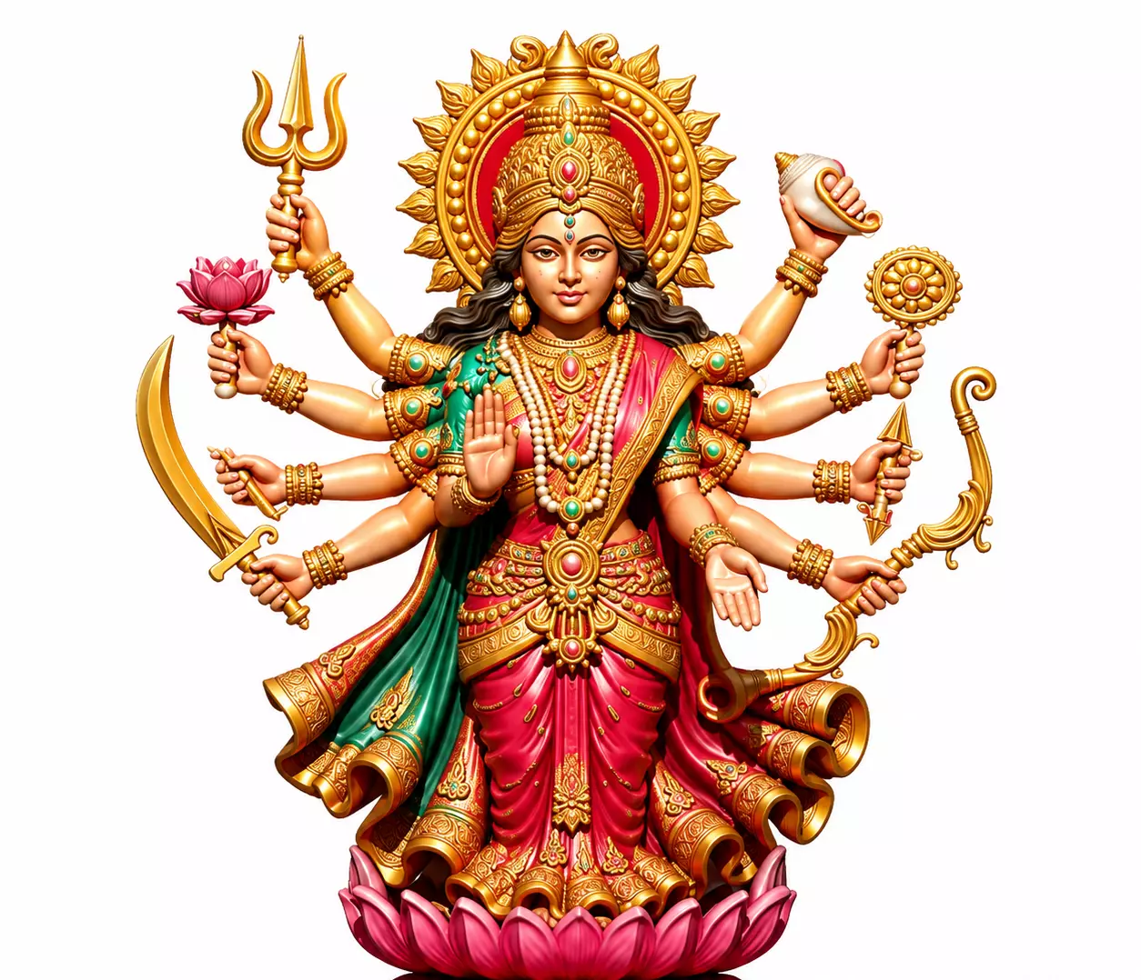 Hindu Goddess Multi Armed Statue 3D Model 3D print model