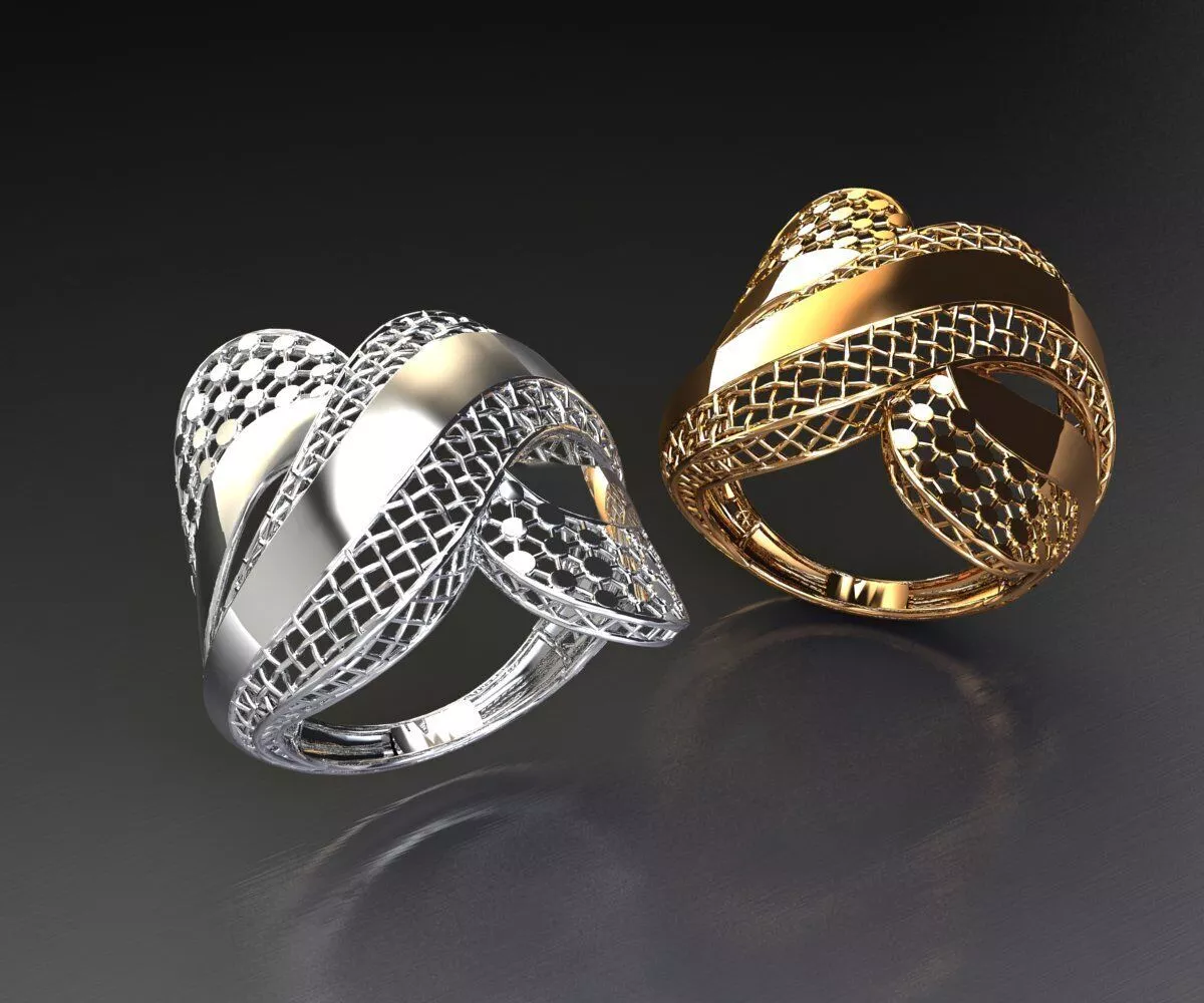 30 Heritage Tri-Texture Crossover Lattice Ring 3gm 3D print model