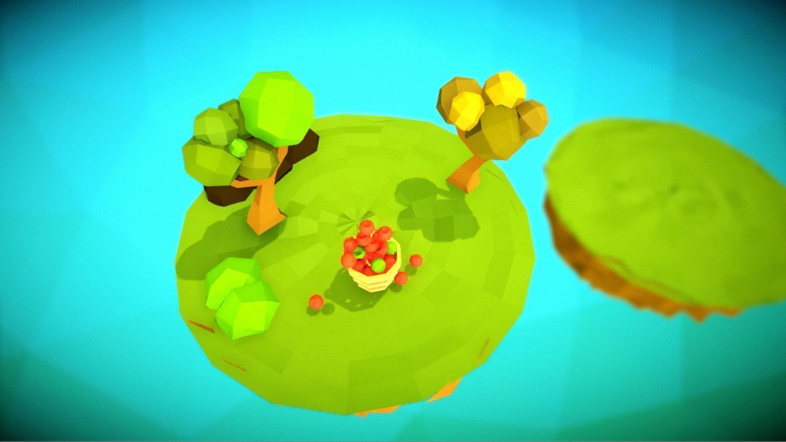 Low Poly Ground bucket with apples in it Free low-poly 3D model_3