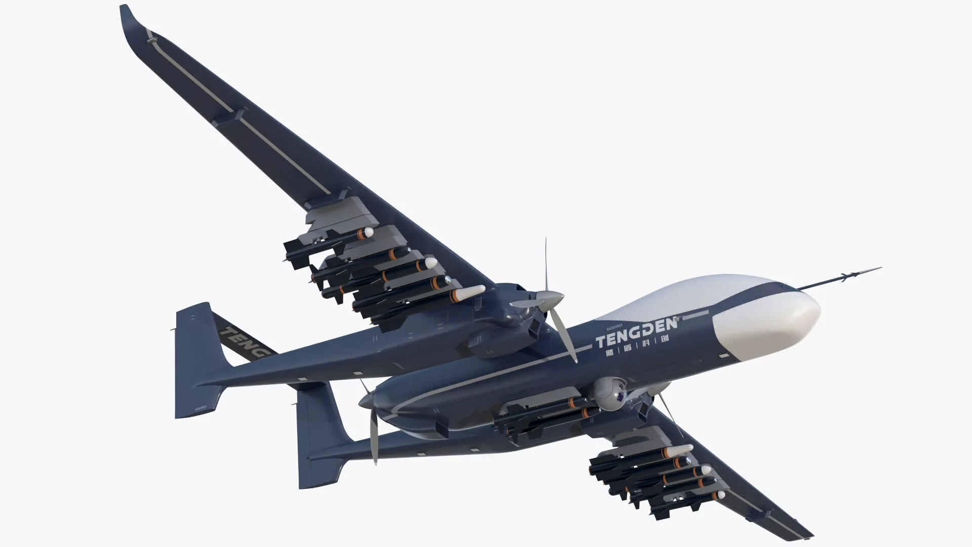 Tengden TB-001 Carrying Blue Arrow LJ-7 Missiles Rigged 3D model