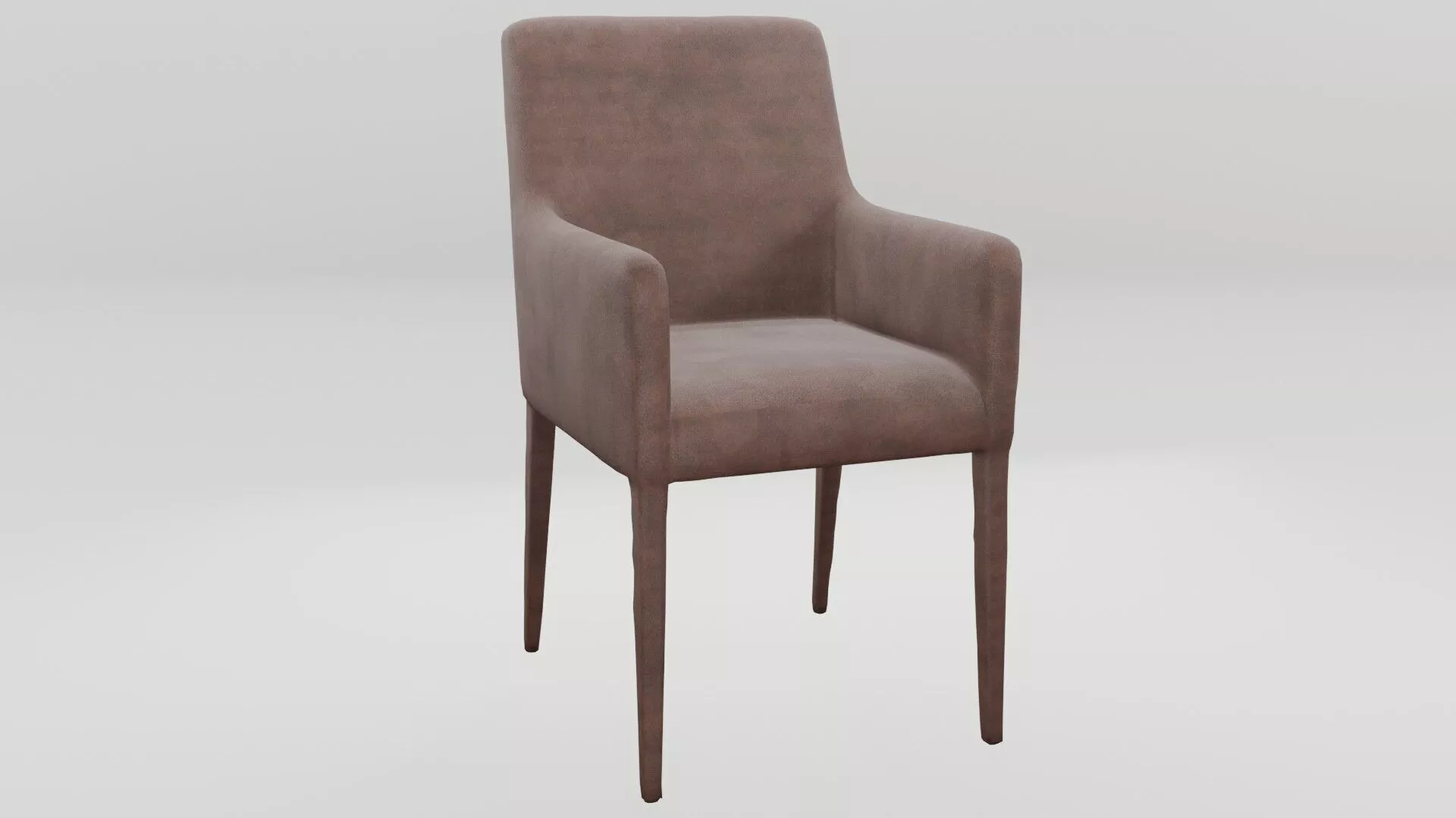 Brown Leather Dining Chair Low-poly 3D model