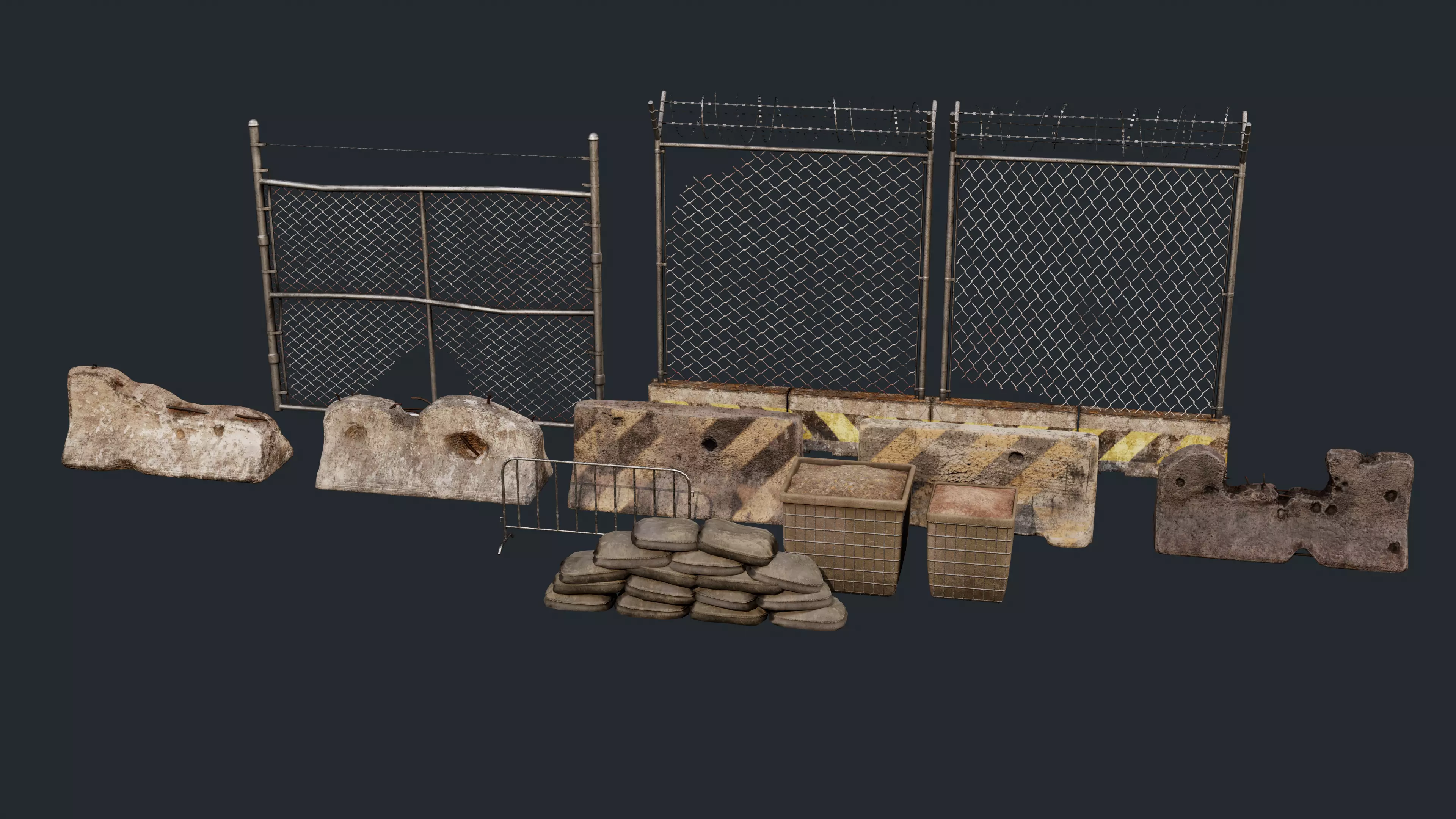 Barricade Pack Game Ready Model Low-poly 3D model