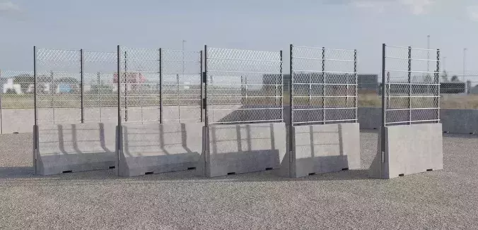 Barriers Type L 130x300 Fence type B Big Windows