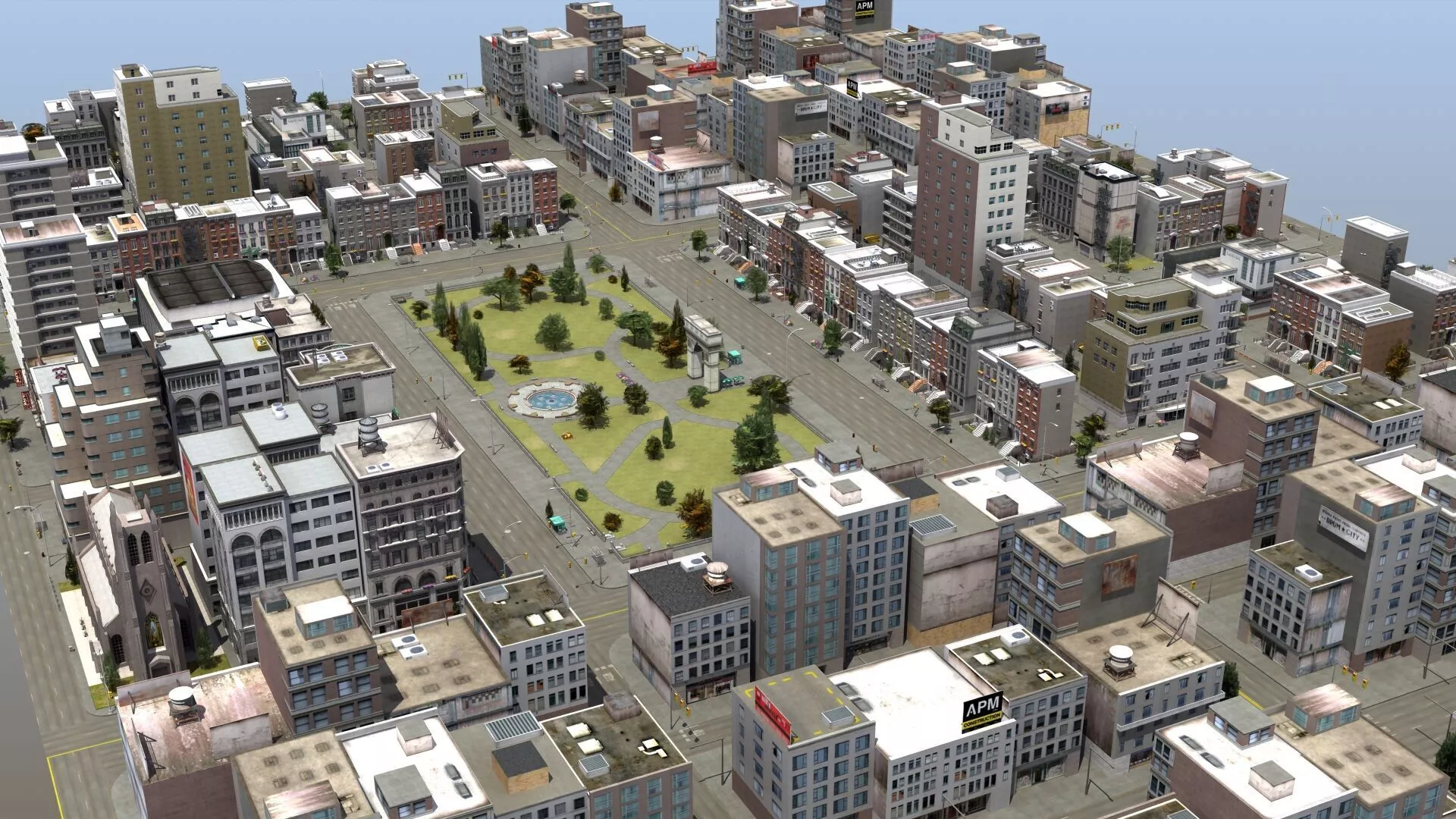 Residential City Block Urban Environment Game Ready 3D model