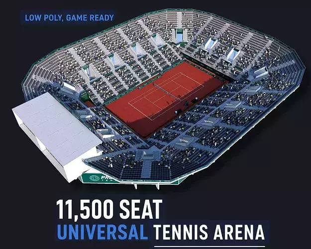 Universal Tennis Stadium Arena - Clay Court 11 500 Seats