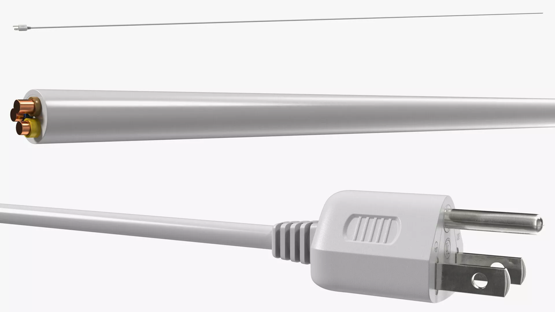 Type B Electric Plug White Rigged for Cinema 4D 3D model